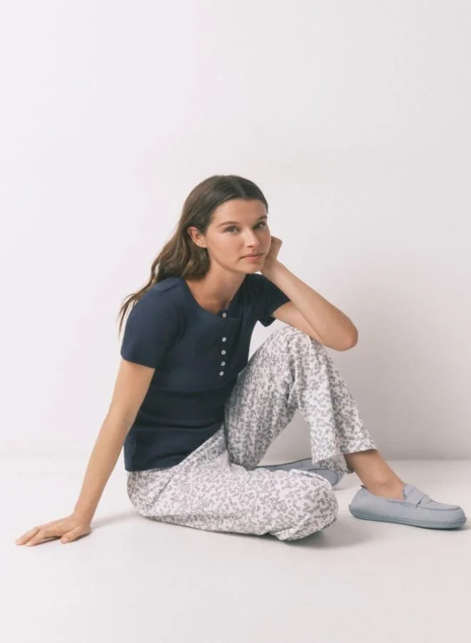 women'secret Floral print cotton long trousers